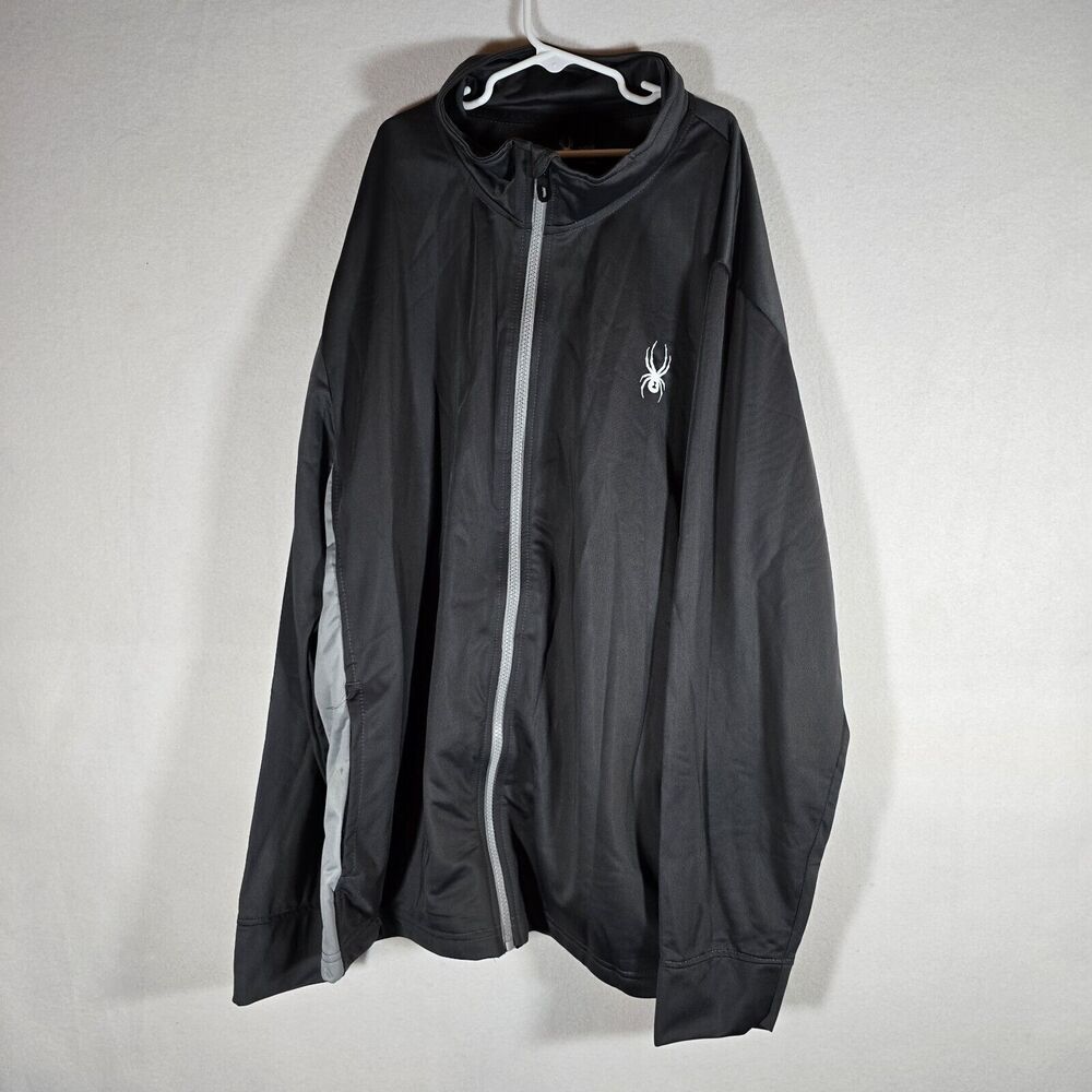New Mens Spyder Empire Fleece Pockets Jacket Gray/grey Large Full Zip